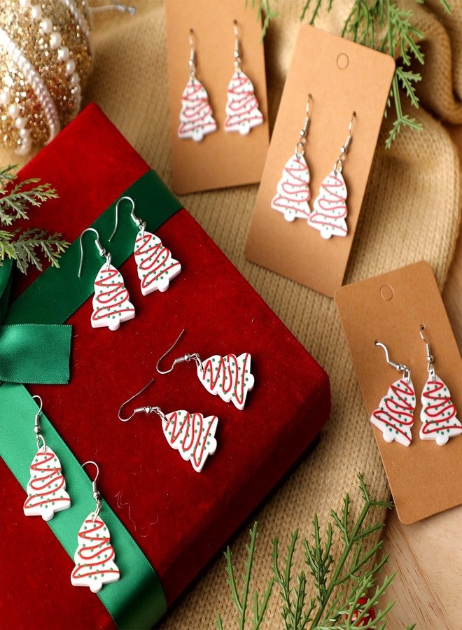 Remuuly 8 Pairs of Classic Christmas Tree Hook Style Dangle Earrings - Image 4